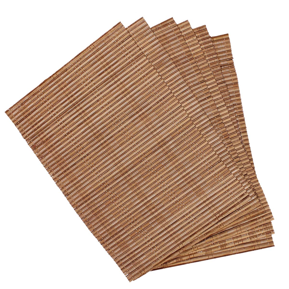 Set of 6 Placemats – Handmade in Bamboo & Thread – Brown & White – Eco-Friendly – Unique Tablemats – Dining Table / Kitchen Accessories – Home Décor  - Buy in Bulk Wholesale