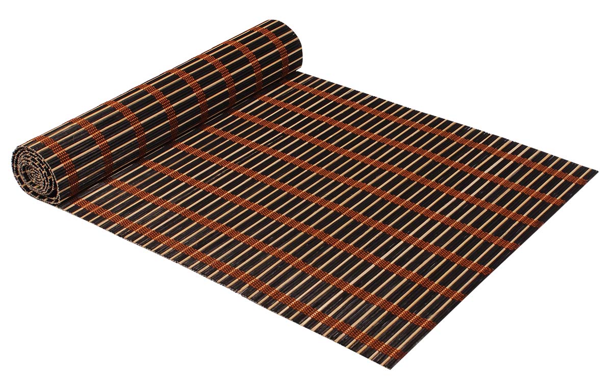 Black & Maroon Color Table Runner – Handmade in Bamboo & Thread – Eco-Friendly Dining Table Accessories – Dining Tablescape / Décor – Home & Kitchen  - Buy in Bulk Wholesale