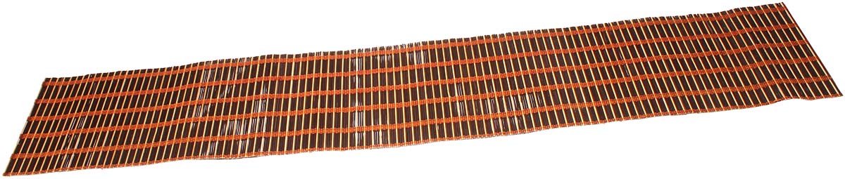 Handmade Table Runner – Black, Beige & Orange – Weaving of Bamboo Sticks & Threads – Dining Table Accessories – Home Décor – Eco-Friendly Gifts from India - Buy in Bulk Wholesale