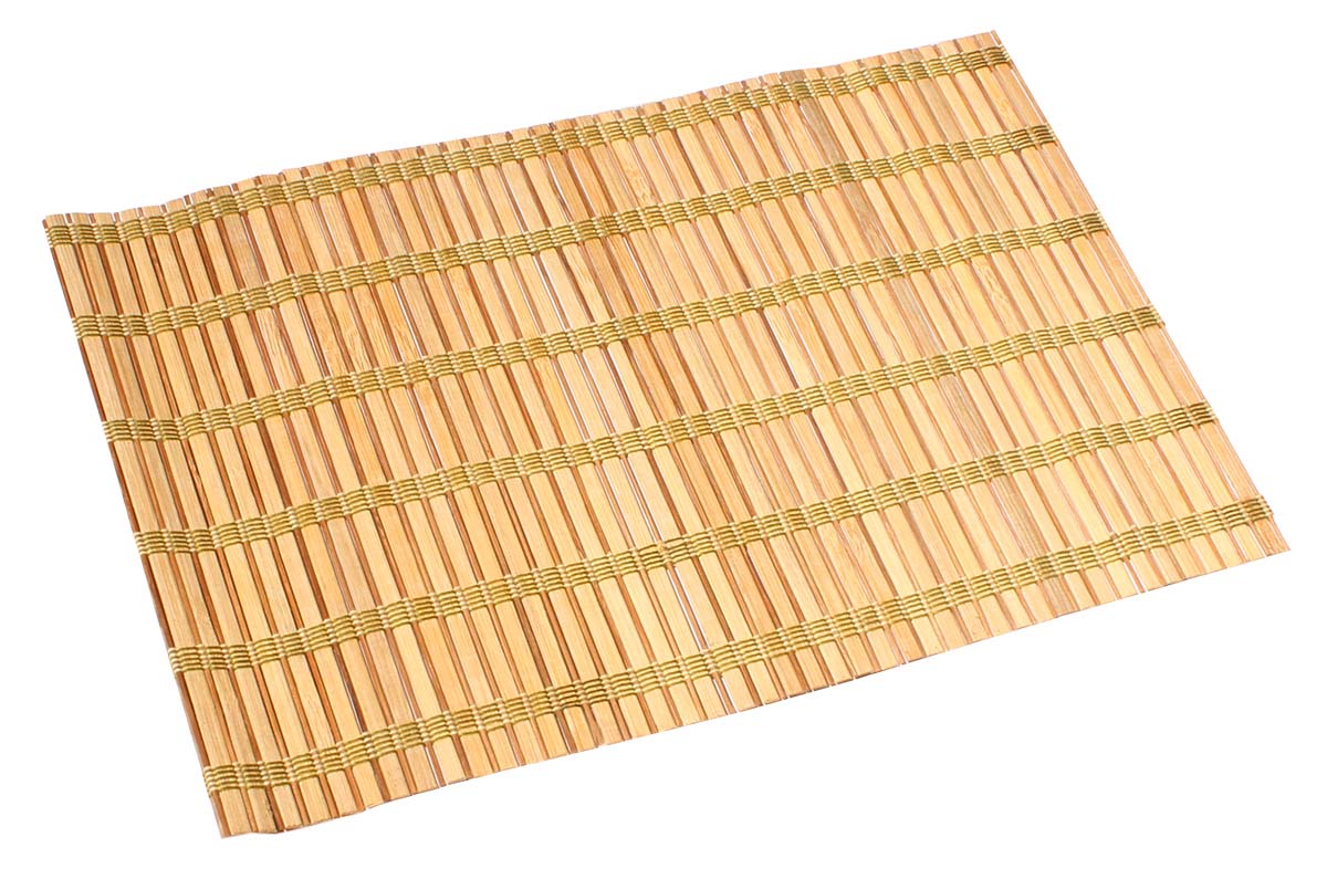 Set of 6 Placemats / Tablemats – Beige & Green – Handmade in Bamboo & Thread – Dining Table Accessories – Home Décor – Eco-Friendly Gifts from India - Buy in Bulk Wholesale