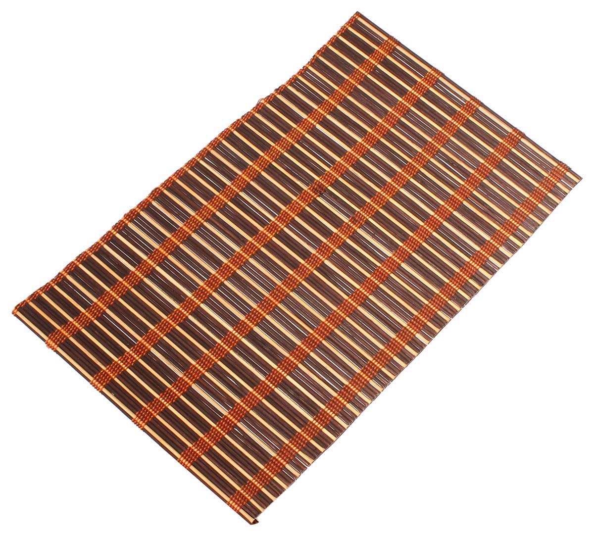 Set of 6 Tablemats / Placemats – Hand-Woven Light & Dark Brown Bamboo Sticks with Rust Color Threads – Eco-Friendly Kitchen Accessories – Dining Tablescape / Setting – Home Décor    - Buy in Bulk Wholesale
