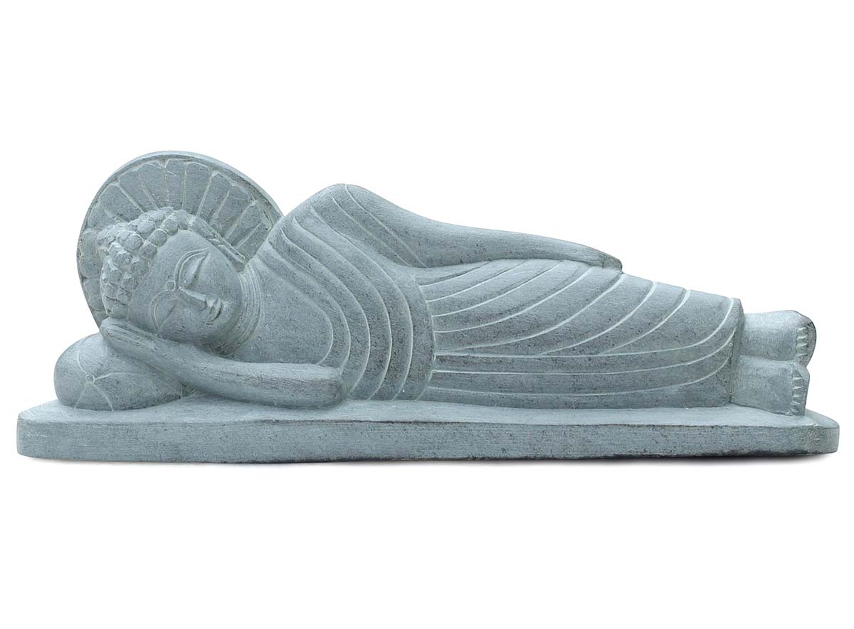 Wholesale Lord Buddha Figurine in Nirvana Mudra - Buy in Bulk 6.4” Hand Carved Soapstone Buddha Figurine/Statue - Unique Good Luck Charms Stone Sculpture - Home & Office Decor