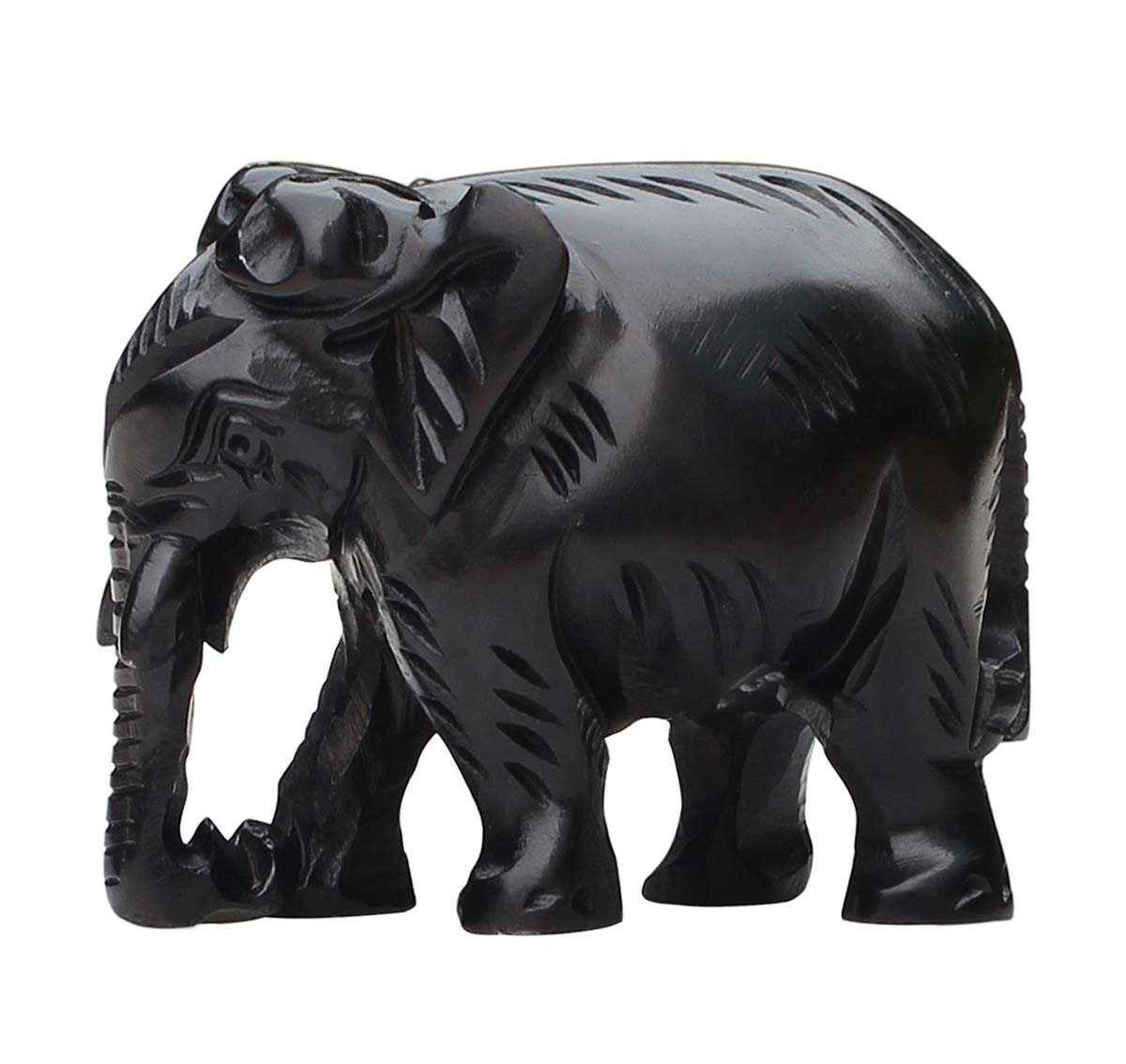 Wholesale 2.3” Soapstone Black Elephant Figurine/Sculpture - Bulk Buy Handmade Animal Statue & Sculptures from India - Home & Office Decor Sculptures/Figurines/Gifts