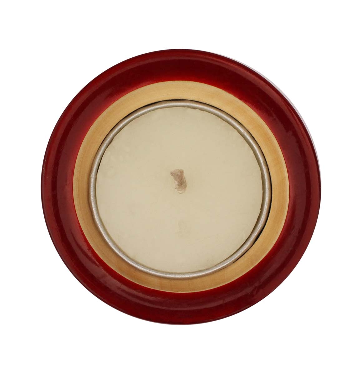 Bulk Wholesale Tea-Light Holder in Ivory-Wood – 2.2” Hand-Carved Candle Holder in Maroon Color – Home Décor from India