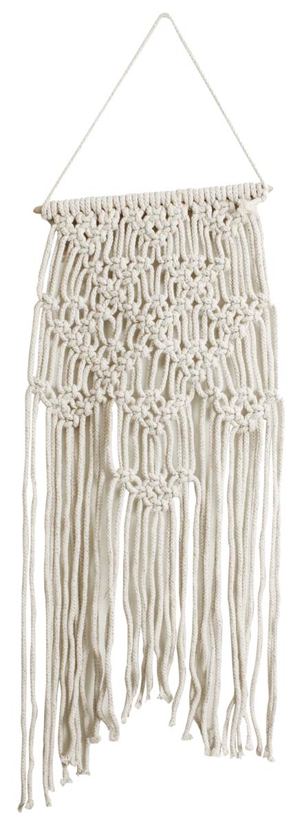 Bulk Wholesale Hand-knotted -White - Cotton and Wood - Wall-Hanging - Decorative Show-piece from India - Home Decor