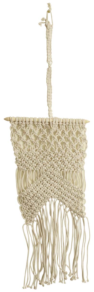 Bulk Wholesale Hand-knotted - White - Cotton and Wood - Wall-Hanging - Decorative Show-piece from India - Home Decor