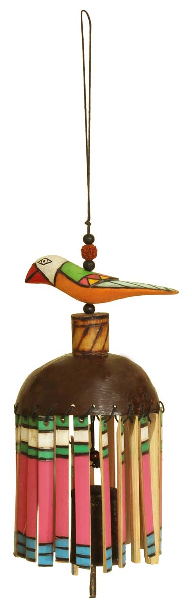 Bulk Wholesale Hand-crafted Bird Hanging Bell/ Wind Chime - Bamboo and Metal -Traditional Indian Hanging Decor 