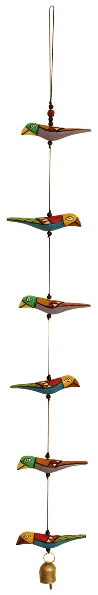 Bulk Wholesale Hand-crafted Bird Hanging Bell - Bamboo and Metal -Traditional Indian Hanging Decor 