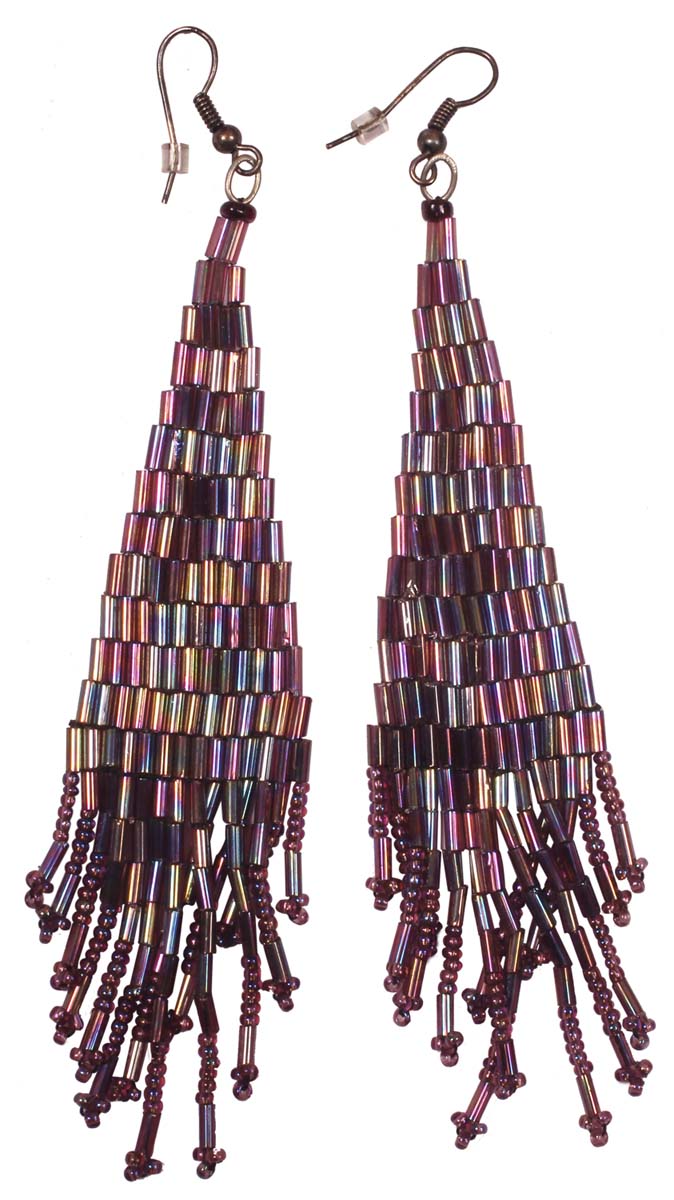 Glass Beads Earrings - Drop Earrings with Beaded Tassels - Multicolored - Women Fashion Jewelry & Accessories - Buy in Bulk Wholesale