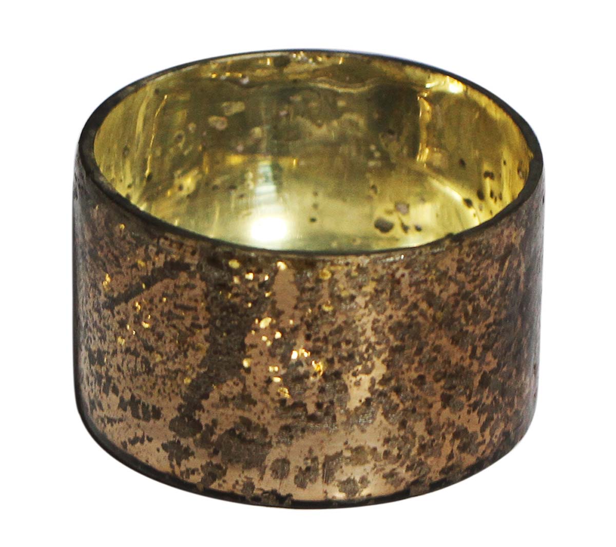 Bulk Wholesale Handmade Glass Tea-Light Holder / Candle Holder in Black & Metallic Golden with Mercerized Effect – Home Décor from India