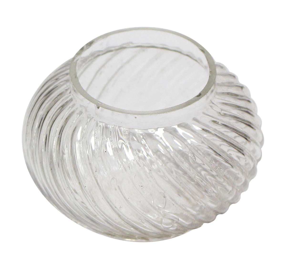 Bulk Wholesale Handmade Transparent Glass Tea-Light Holder / Candle Holder with Ribbed Pattern – Antique-Look Décor from India