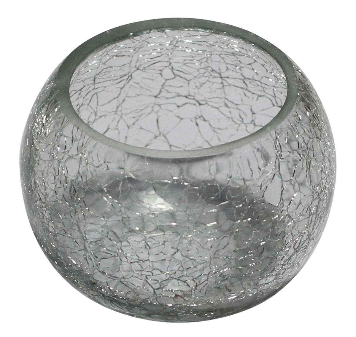 Bulk Wholesale Handmade Transparent Glass Tea-Light Holder / Candle Holder with Crackled Effect – Antique-Look Décor from India