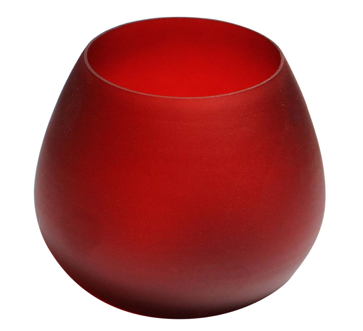 Bulk Wholesale Handmade Oval-Shaped Glass Tea-Light Holder / Candle Holder in Rich Red Color – Antique-Look Décor from India