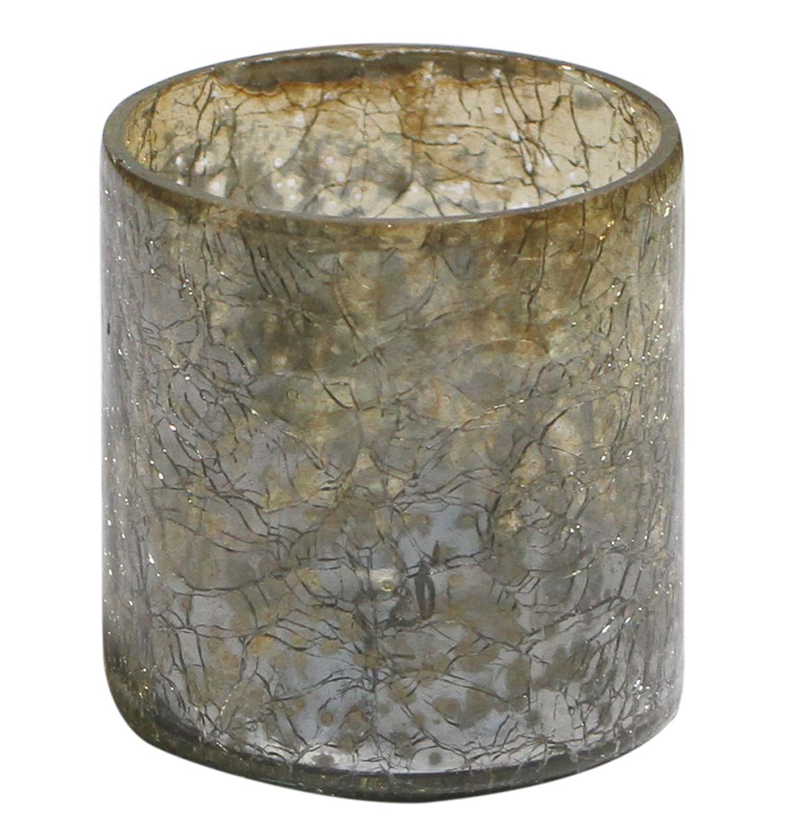 Bulk Wholesale Handmade Glass Tea-Light Holder / Candle Holder with Crackled Impressions and Antique-Look Finishing – Home Décor from India