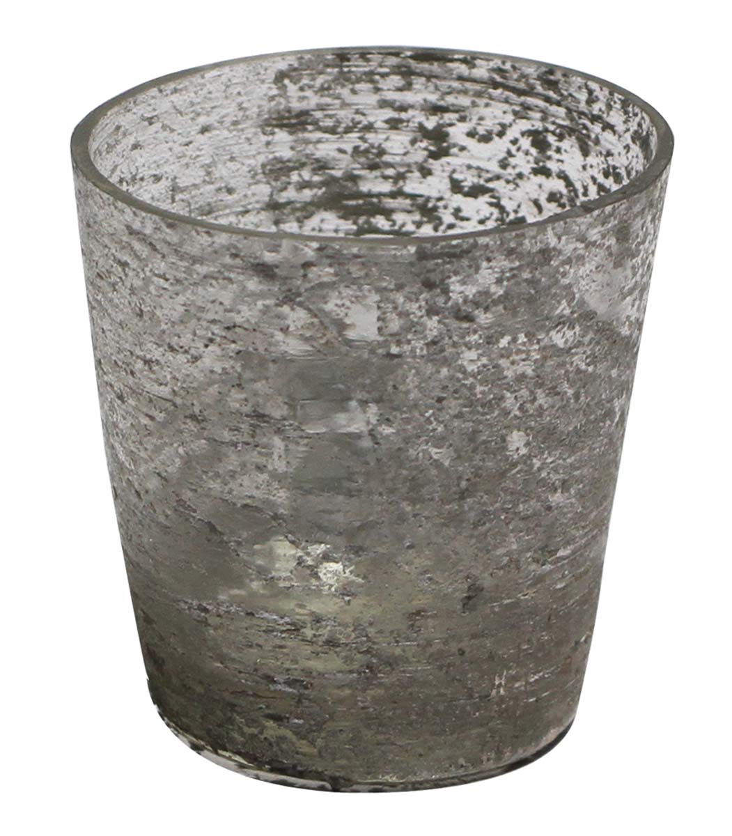 Bulk Wholesale Handmade Glass Tea-Light Holder / Candle Holder with Crackled Impressions and Antique-Look Finishing – Home Décor from India