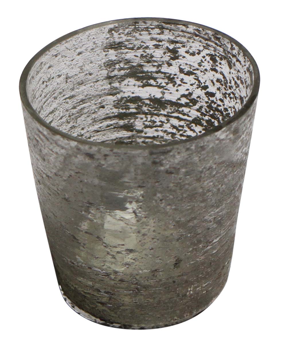 Bulk Wholesale Handmade Glass Tea-Light Holder / Candle Holder with Crackled Impressions and Antique-Look Finishing – Home Décor from India
