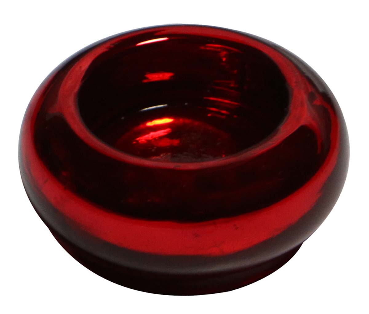 Bulk Wholesale Handmade Glass Round Tea-Light Holder / Candle Holder in Deep Red Color – Antique-Look Home Décor from India