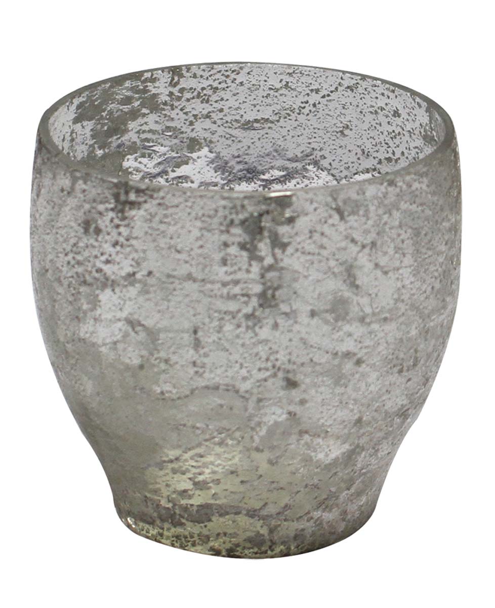 Bulk Wholesale Handmade Tea-Light / Candle Holder with Grainy Texture in Pot-Shaped Frosted Glass – Antique-Look Home Décor from India