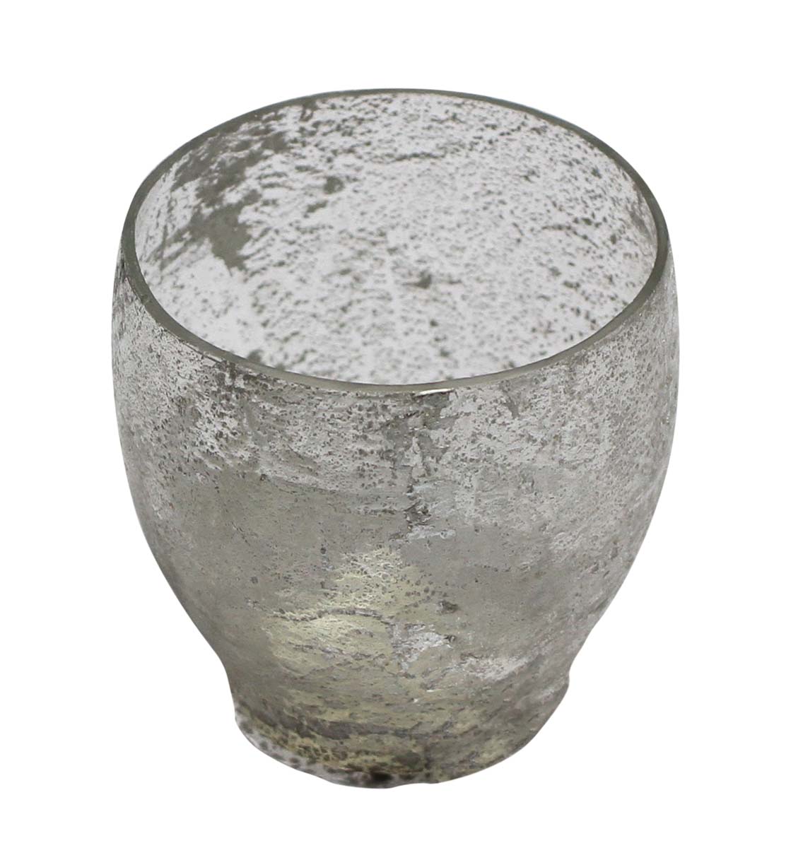 Bulk Wholesale Handmade Tea-Light / Candle Holder with Grainy Texture in Pot-Shaped Frosted Glass – Antique-Look Home Décor from India