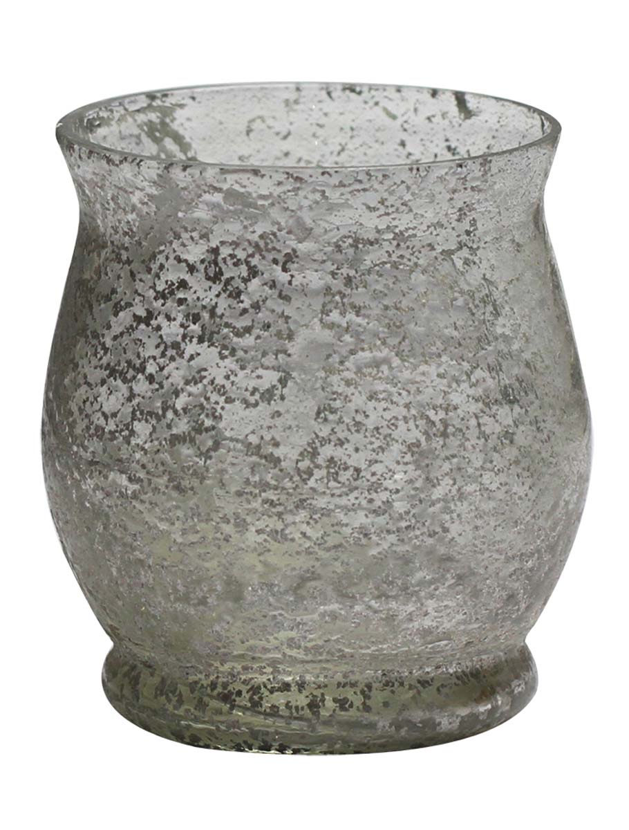 Bulk Wholesale Handmade Tea-Light / Candle Holder with Grainy Texture in Frosted Glass – Antique-Look Home Décor from India