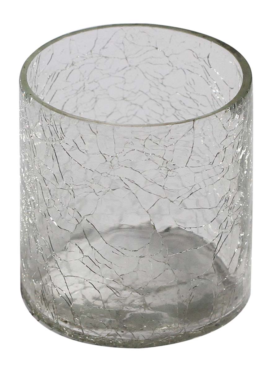 Bulk Wholesale Handmade Transparent Tea-Light Holder / Candle Holder with Crackled Effect in Glass – Home Décor from India
