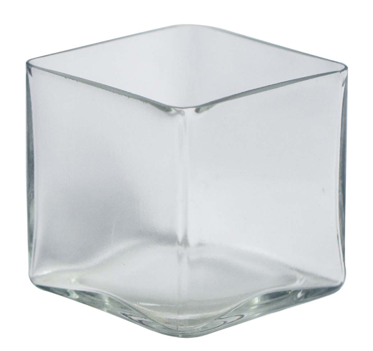 Bulk Wholesale Handmade Transparent Glass Tea-Light Holder / Candle Holder in Square Shape – Antique-Look Décor from India