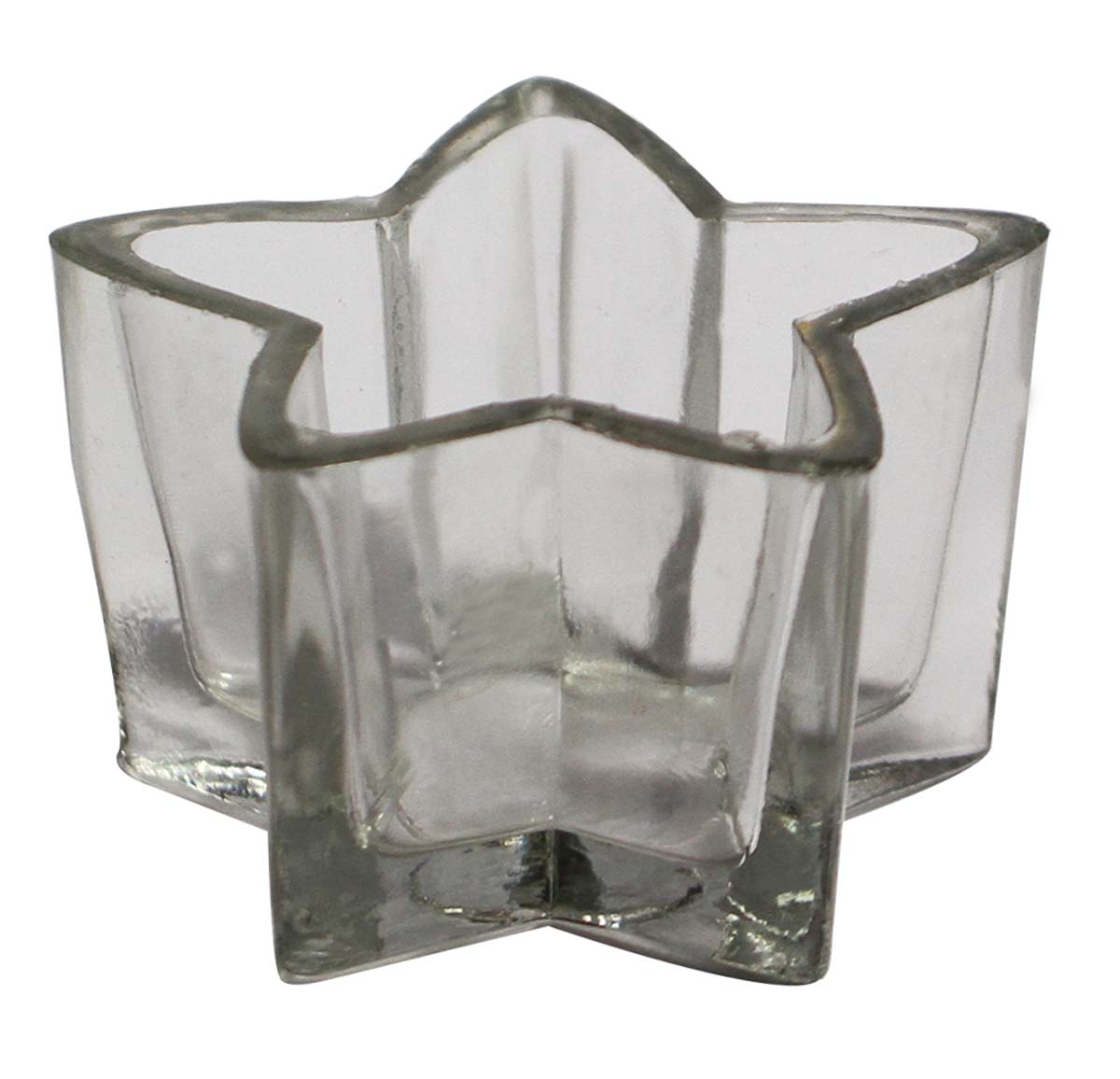 Bulk Wholesale Handmade Transparent Glass Tea-Light Holder / Candle Holder in Star Shape – Antique-Look Décor from India