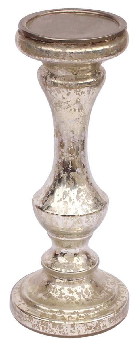 Glass Candle Stand in Silver Color – 11” Pillar Tea-Light Holder – Christmas / Home Decorations / Party Décor from India - Buy in Bulk Wholesale