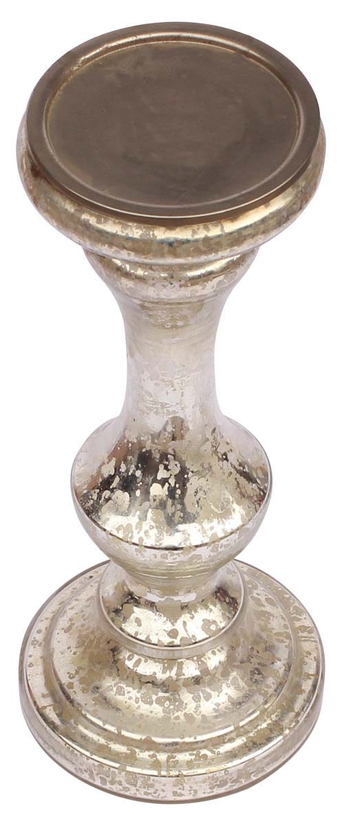 Glass Candle Stand in Silver Color – 11” Pillar Tea-Light Holder – Christmas / Home Decorations / Party Décor from India - Buy in Bulk Wholesale