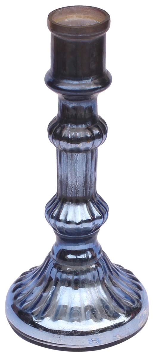 Hand-Blown Glass Candle Stand in Purple Color with Ribbed Pattern & Round Base – 7.5” Pillar Tea-Light Holder – Christmas / Home Decorations / Party Décor from India - Buy in Bulk Wholesale