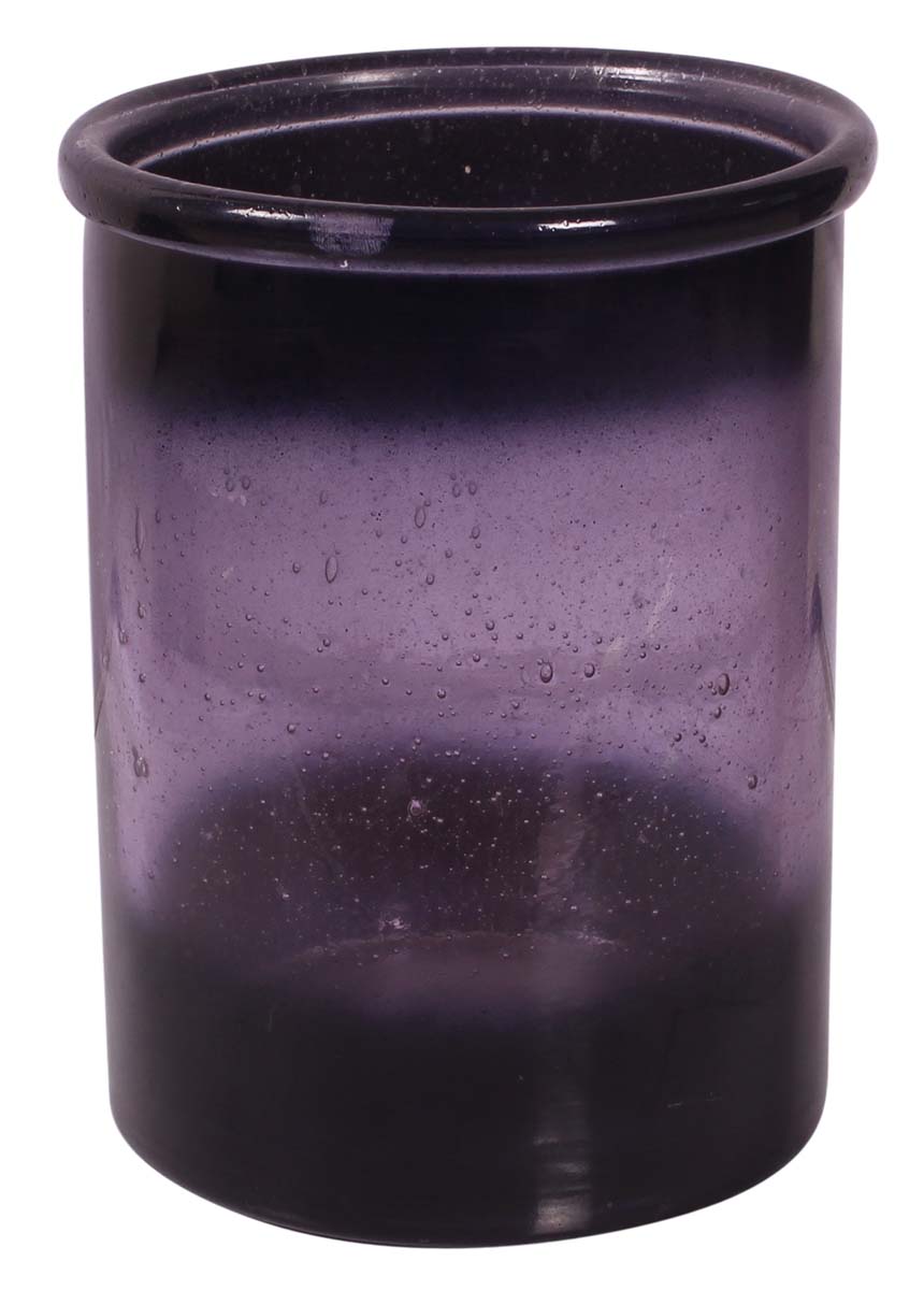 7” Decorative Cylindrical Glass in Glass - Purple with Black - Home Decor / Gifts - Buy in Bulk Wholesale