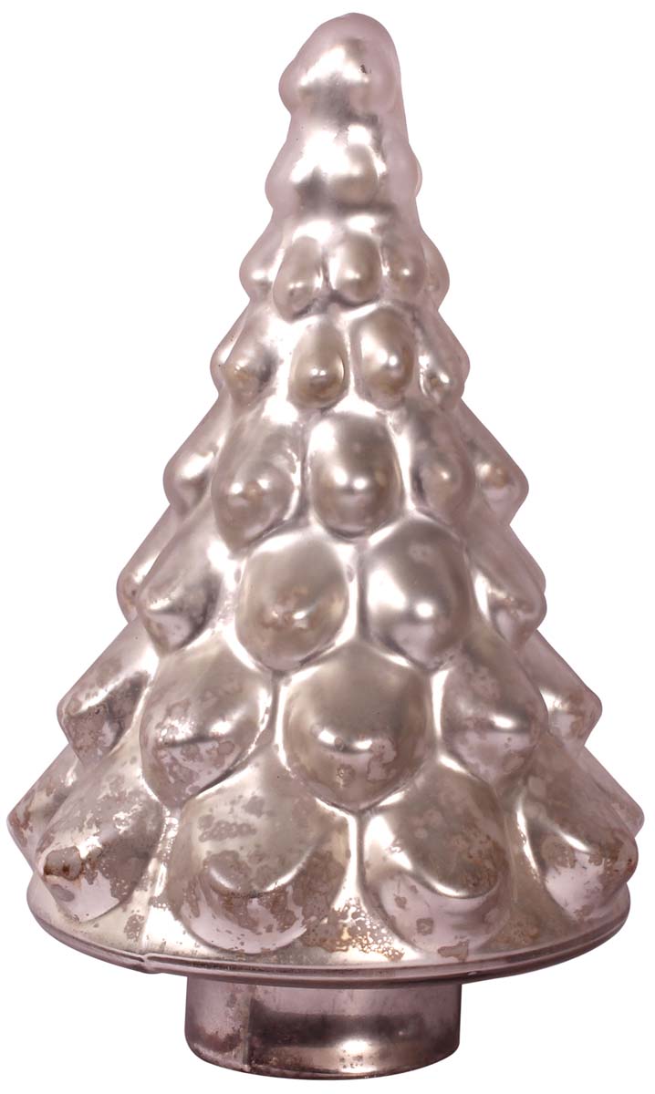 10” Decorative Silver-Tone Christmas-Tree in Glass - Home Decor / Christmas-Ornaments / Gifts - Buy in Bulk Wholesale