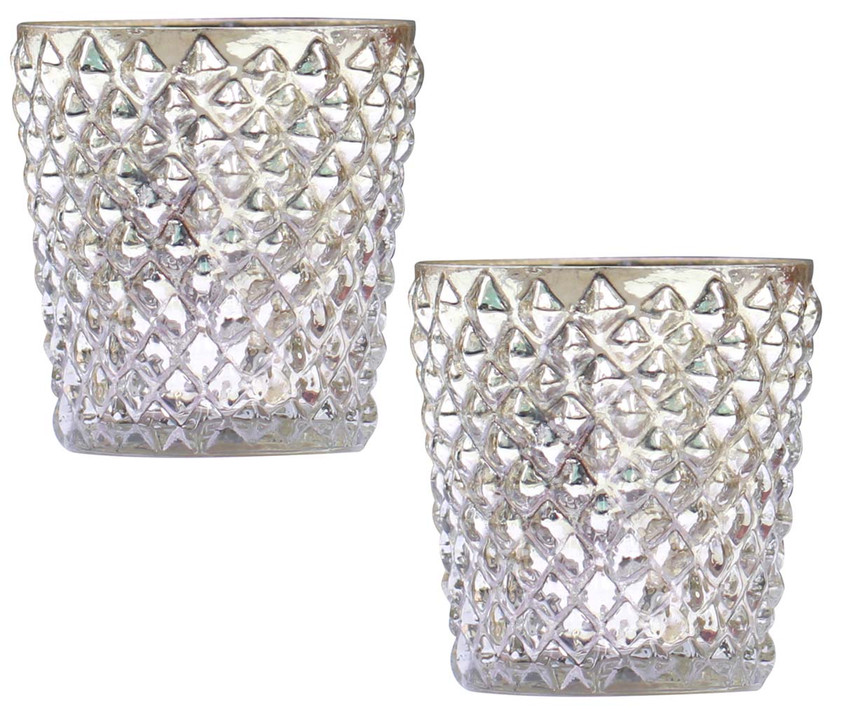  Silvered Stands - Handmade 2.7" Tealight Candle Holder In Cut-Glass - Home Decor Or Table Top Essentials  - Buy in Bulk Wholesale