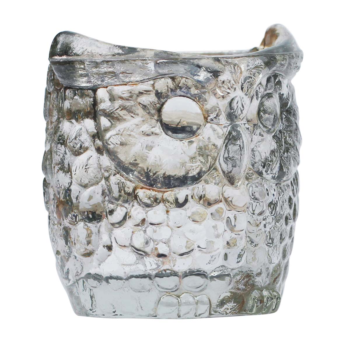  Illuminated Owl - Handmade 3" Owl Shaped Tealight Candle Holder In Silver Cut Glass - Unique Home Decorations  - Buy in Bulk Wholesale