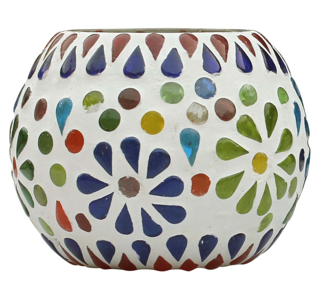 Rainbow Splash - Glass Mosaic Tea-Light Holders - Multicolor Votive Candle Holders and Home Decorations & Gifts - Buy in Bulk Wholesale