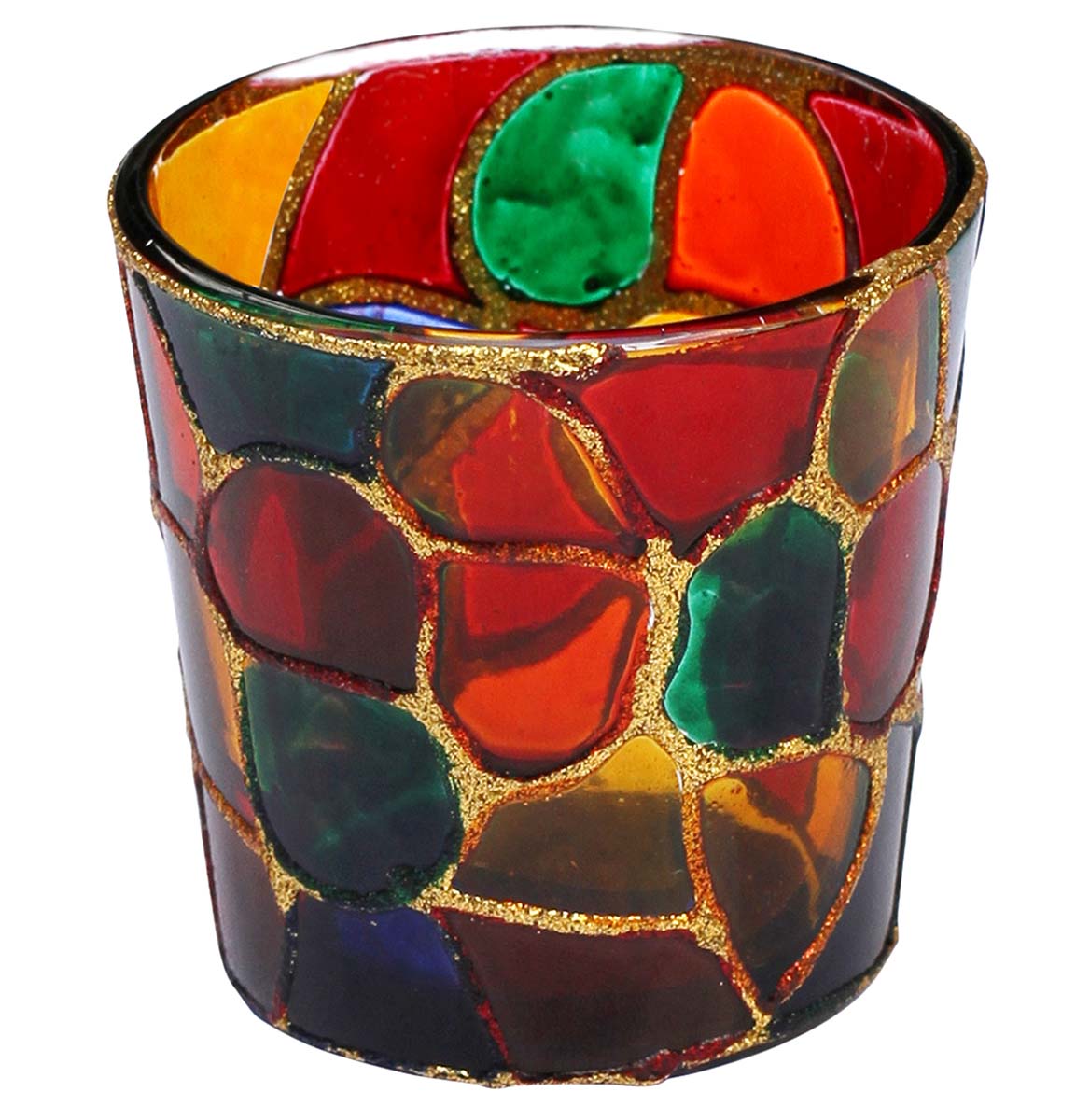 Mosaic Glass Handmade Tea-Light Candle Holder - Colorful Table Top Essentials Home / Party Decorations Accessories - Buy in Bulk Wholesale