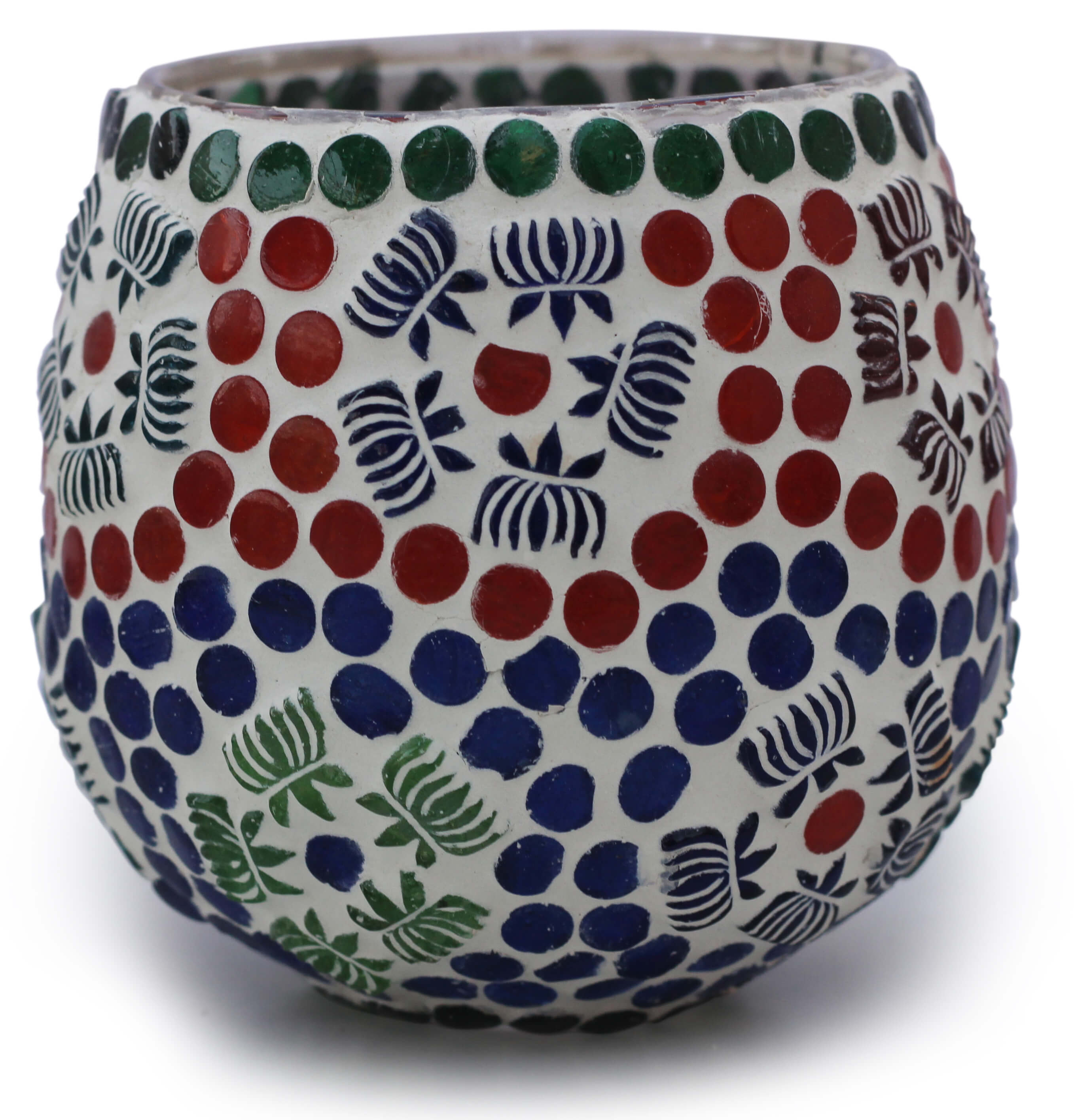 Mosaic Glass TeaLight Votive Candle Holder for Living Room Table Home Decor Indoor Outdoor Decorations