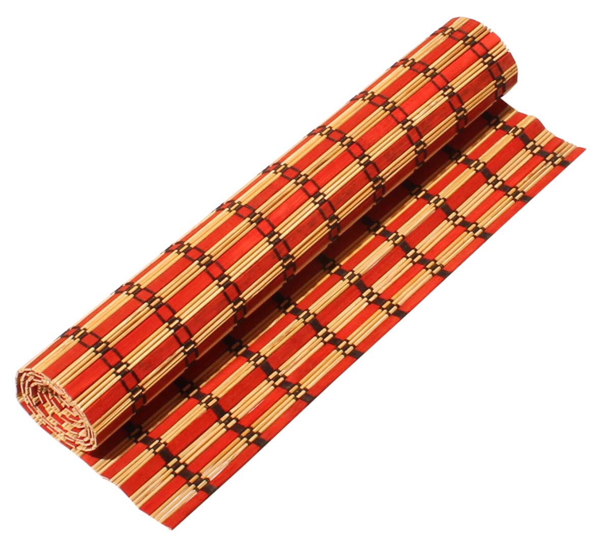 Window Blind – Red & Beige – Hand-Woven Dry Stalks of Bamboo & Thread – Eco-Friendly – Home / Office Décor - Buy in Bulk Wholesale