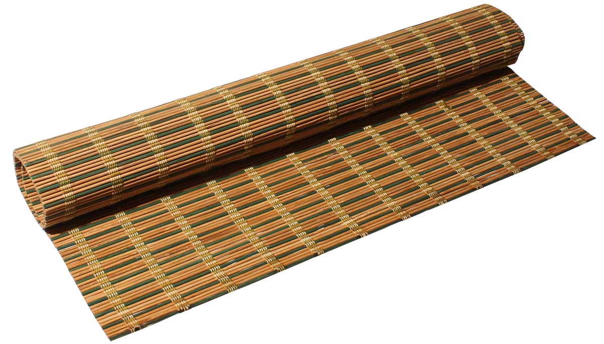 Hand-Woven Window Blind – Green & Beige Sticks of Bamboo – White Thread – Eco-Friendly – Home / Office Décor - Buy in Bulk Wholesale