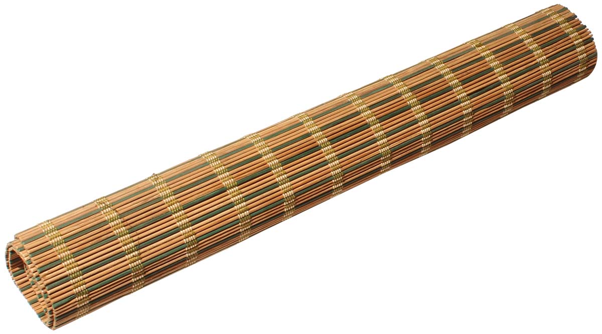 Hand-Woven Window Blind – Green & Beige Sticks of Bamboo – White Thread – Eco-Friendly – Home / Office Décor - Buy in Bulk Wholesale