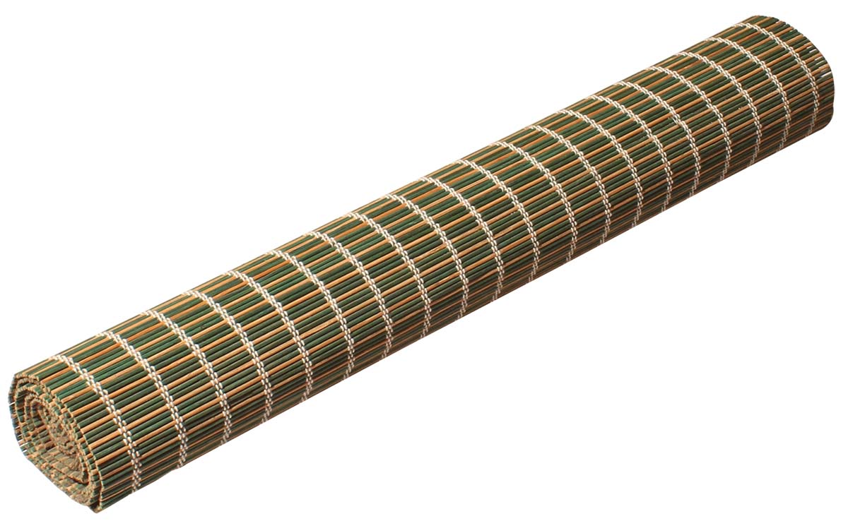 Hand-Woven Window Blind – Green & Beige Sticks of Bamboo – White Thread – Eco-Friendly – Home / Office Décor - Buy in Bulk Wholesale