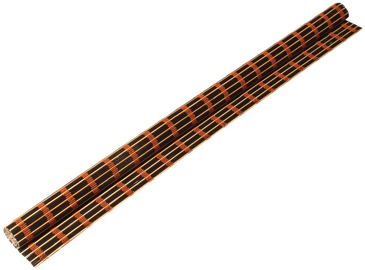 Hand-Woven Window Blind – Black Sticks of Bamboo – Caramel Color Thread – Eco-Friendly – Home / Office Décor - Buy in Bulk Wholesale