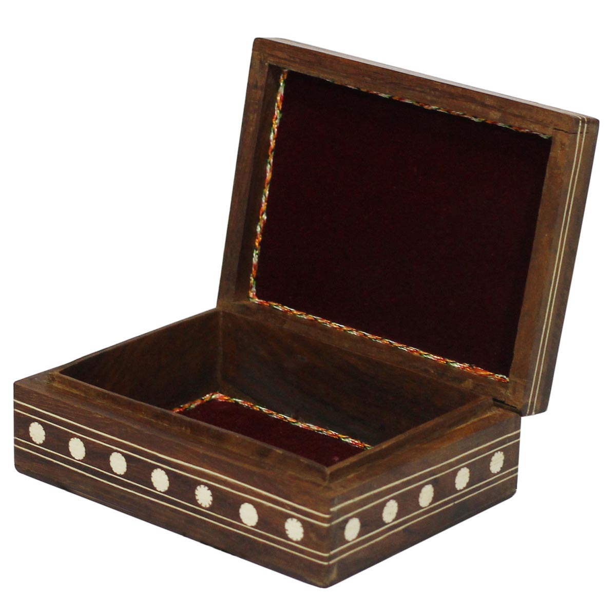 Wholesale 7x5” Square Wooden Jewelry Box - Bulk Source Jewelry Box/Trinket Box with Flamingo Design & Floral Motifs in Acrylic Inlay Art - Jewelry Accessories from India