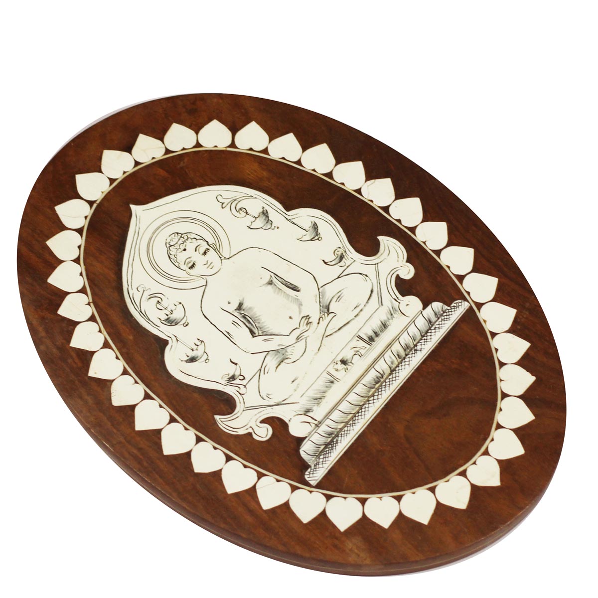 Bulk Wholesale Handmade Wall Hanging Portrait of Meditating Lord Buddha in Wood – Designed in Inlay Art – Religious Gifts from India