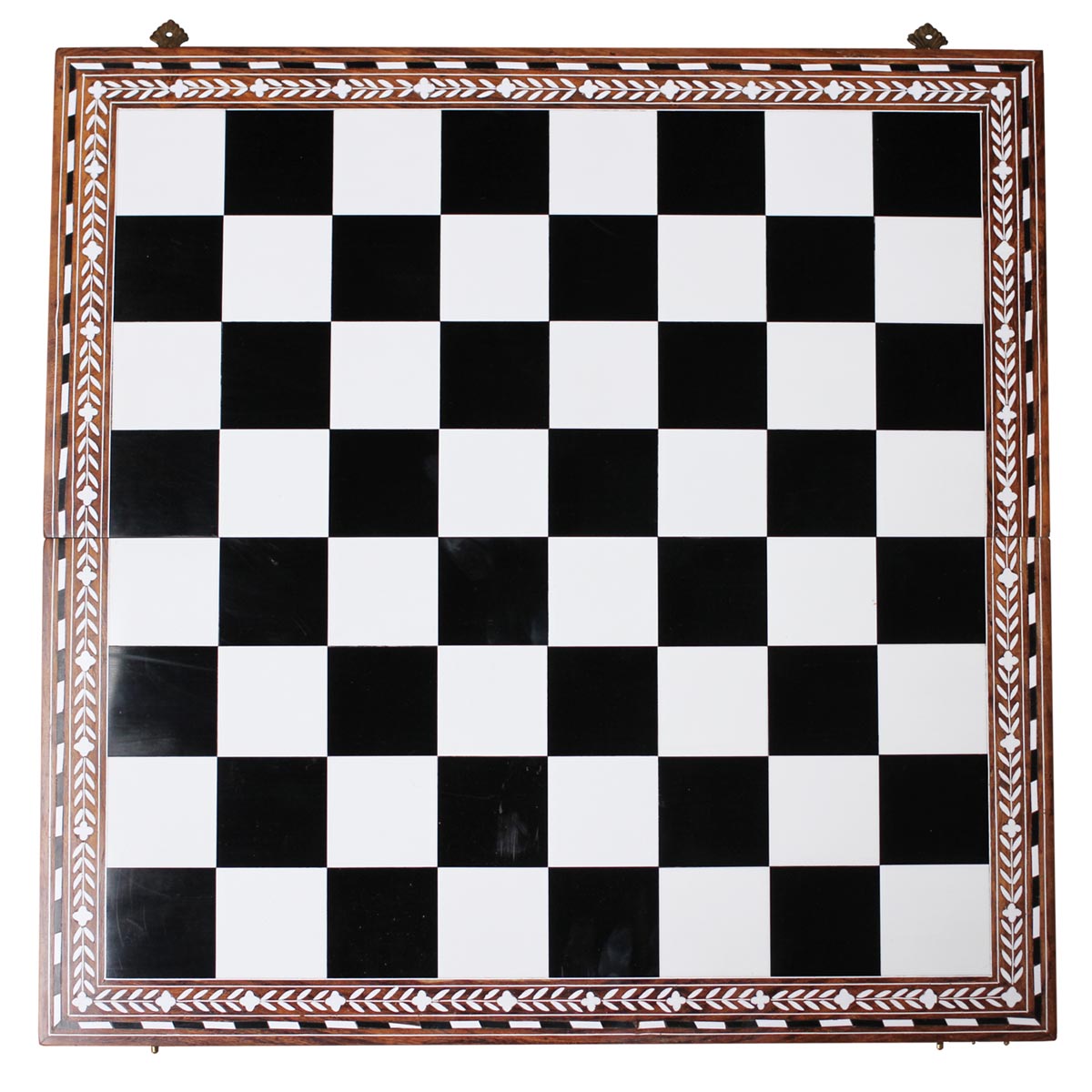 Bulk Wholesale 20” Handmade Wooden Folding Chess Board in Inlay Art with Brass Closures – Natural Wood 