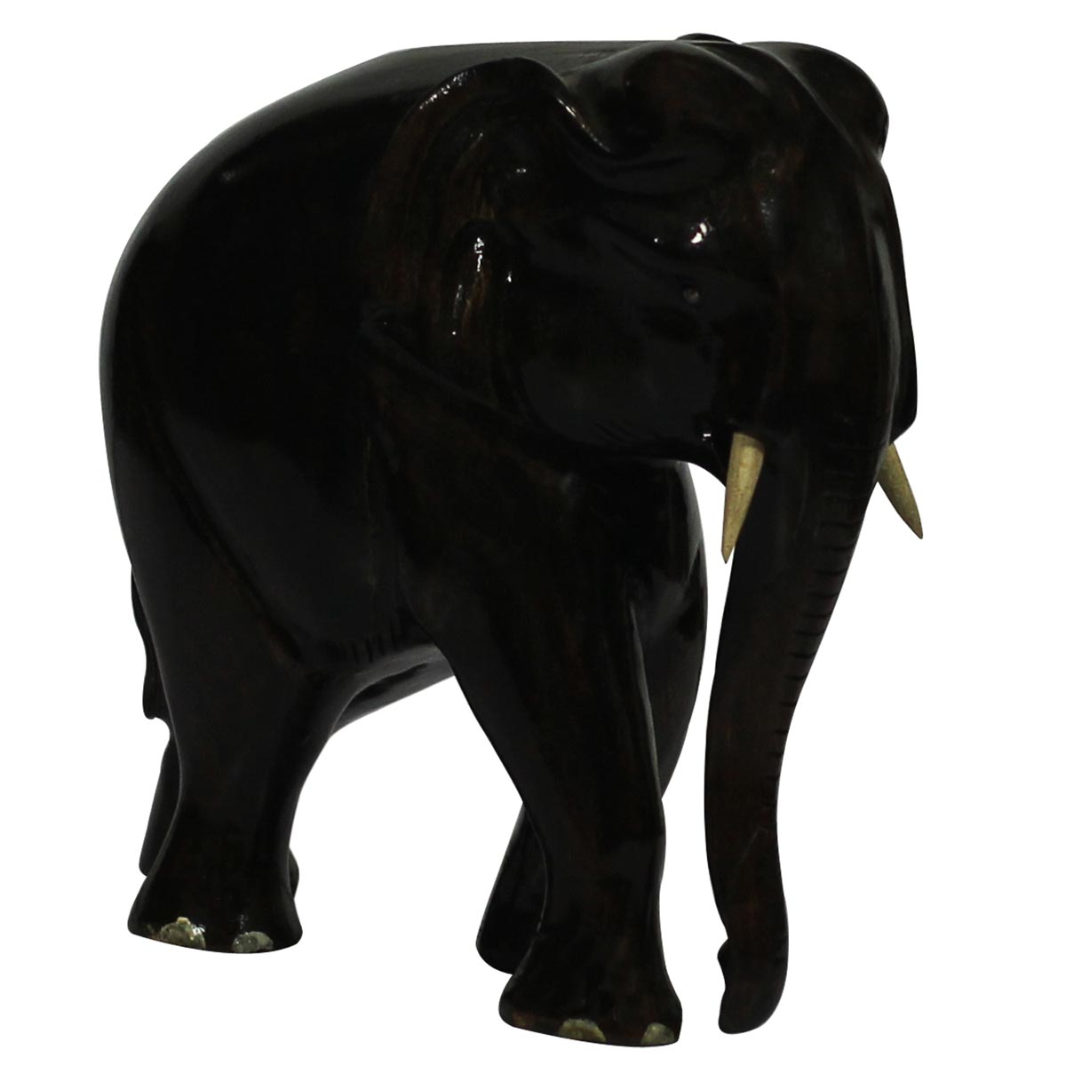 Wholesale 6.3” Wooden Black Elephant Figurine/Sculpture - Bulk Buy Handmade Animal Statue & Sculptures from India - Home & Office Decor Sculptures/Figurines/Gifts