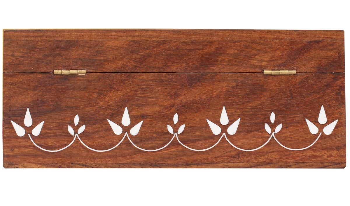 Buy in Bulk Wholesale - Wooden Napkin/Tissue Box 10”Handmade Rectangular Shape - Flower Appliqués - Holds 160 Kleenex Tissues - Decorative Box for Car, Kitchen, Office, Home, Saloon & Boutique