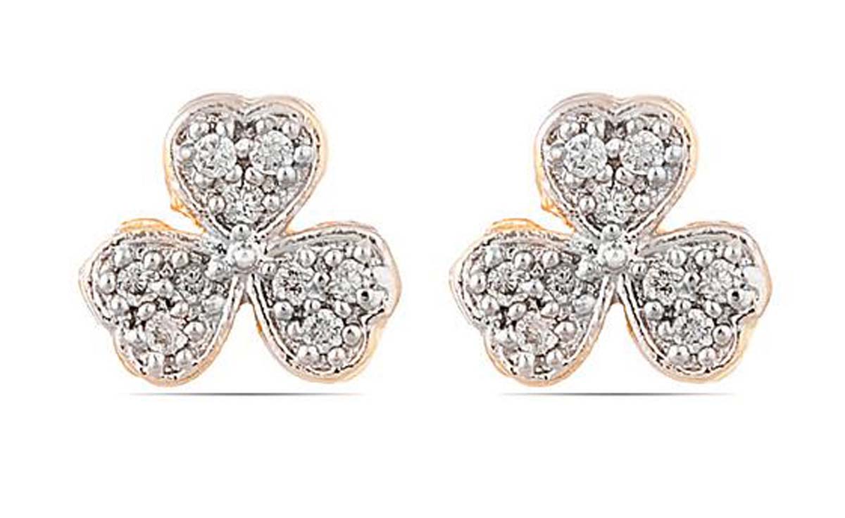 American Diamond Stud Earrings – Flower Motif – Unique Tops Earrings – Fashion Accessories – Stylish / Ethnic Jewelry – Gifts from India