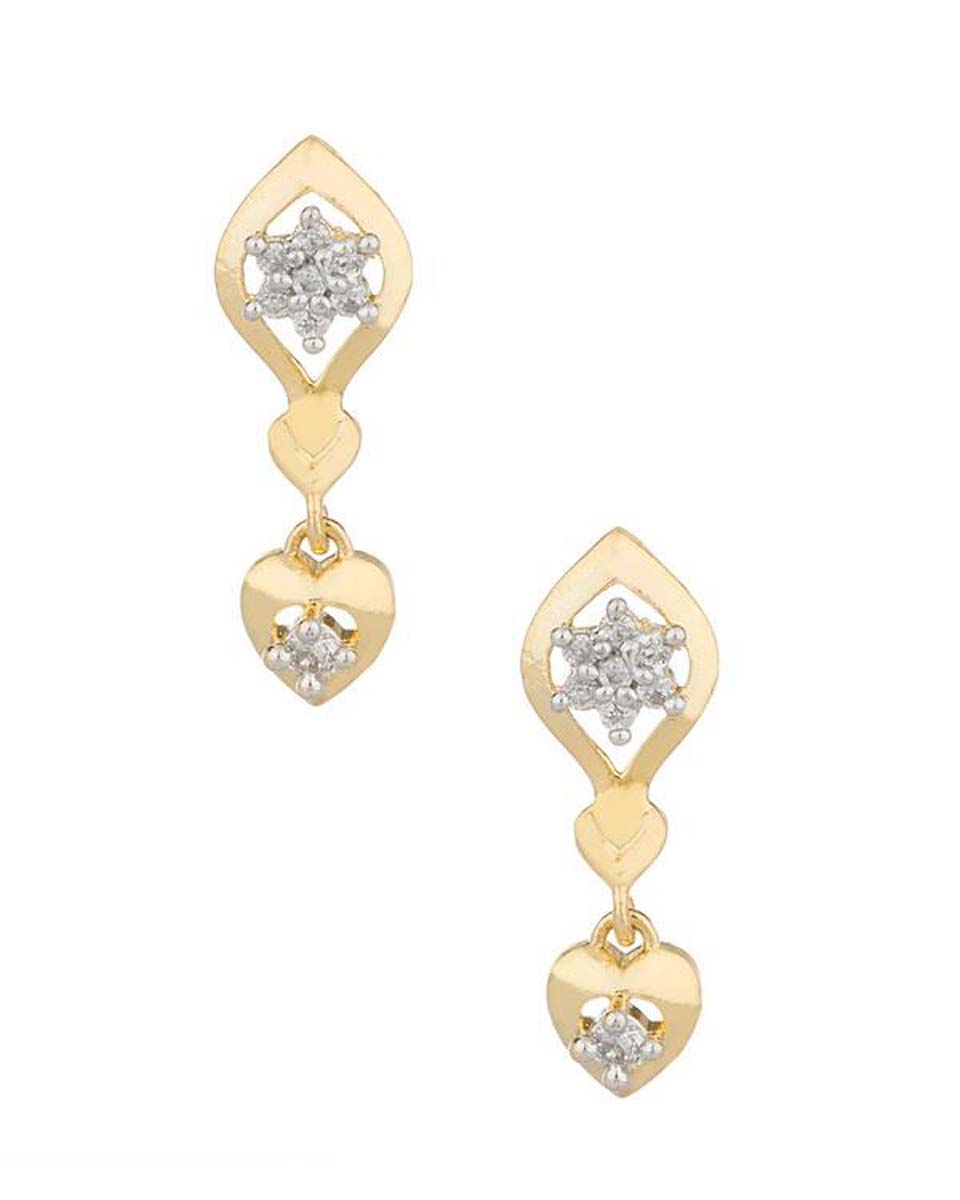 American Diamond Earring Set – Heart-Shaped Drop – Unique Tops Earrings – Fashion Accessories – Exclusive Jewelry Collection