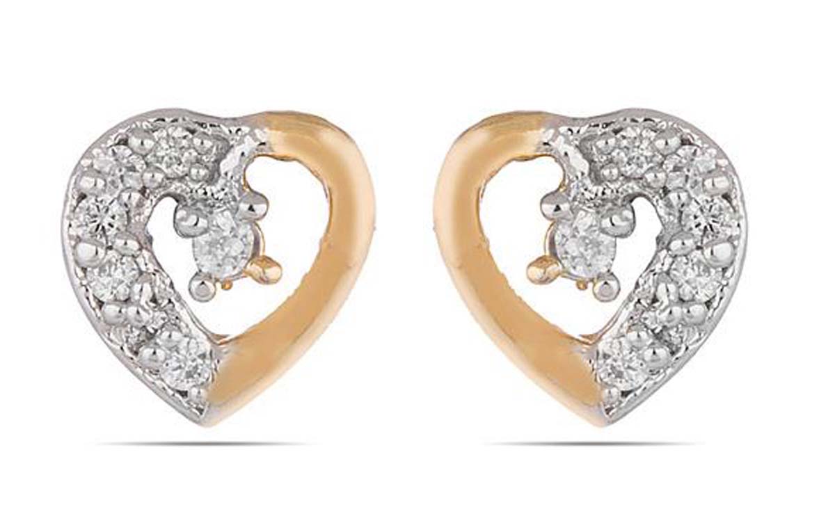 Stud Earrings Set – Heart-Shaped – American Diamonds – Unique Tops Earrings – Fashion Accessories – Jewelry Collection